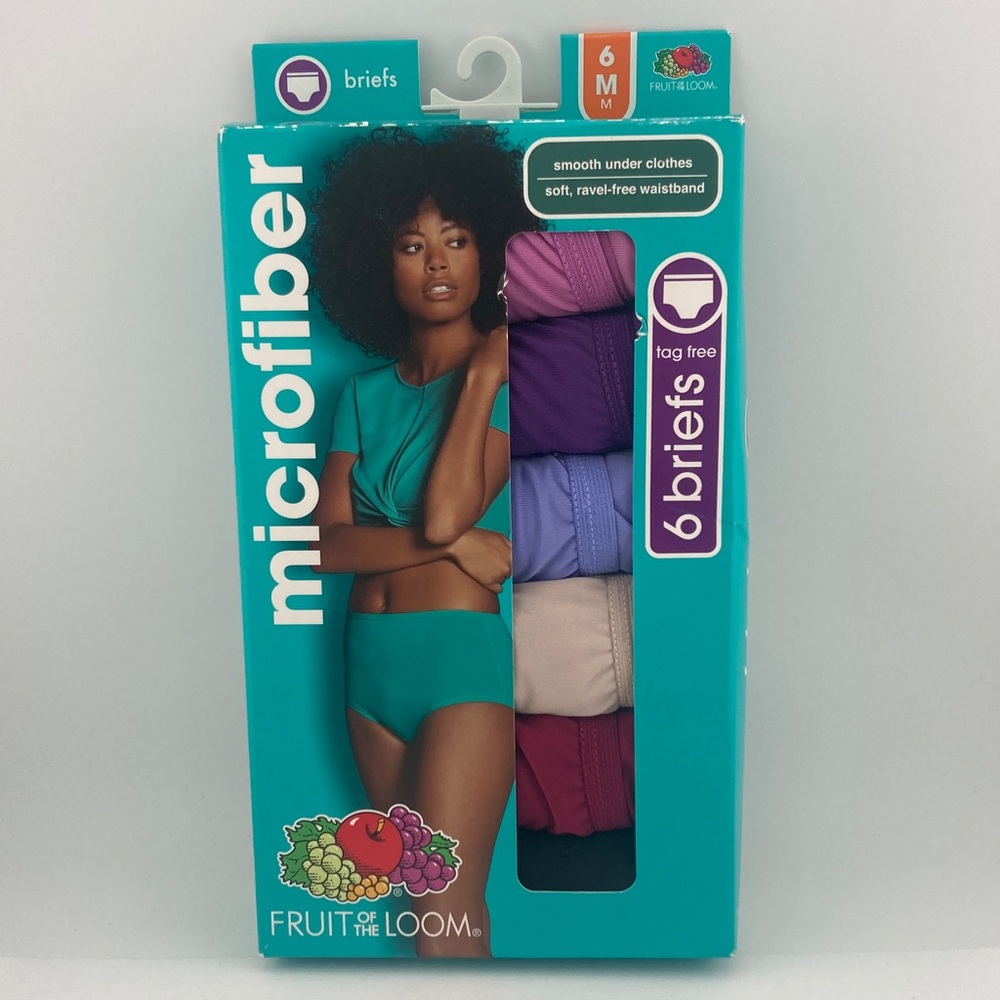 Fruit of the Loom Microfiber Briefs Underwear Panties Size 6 Medium